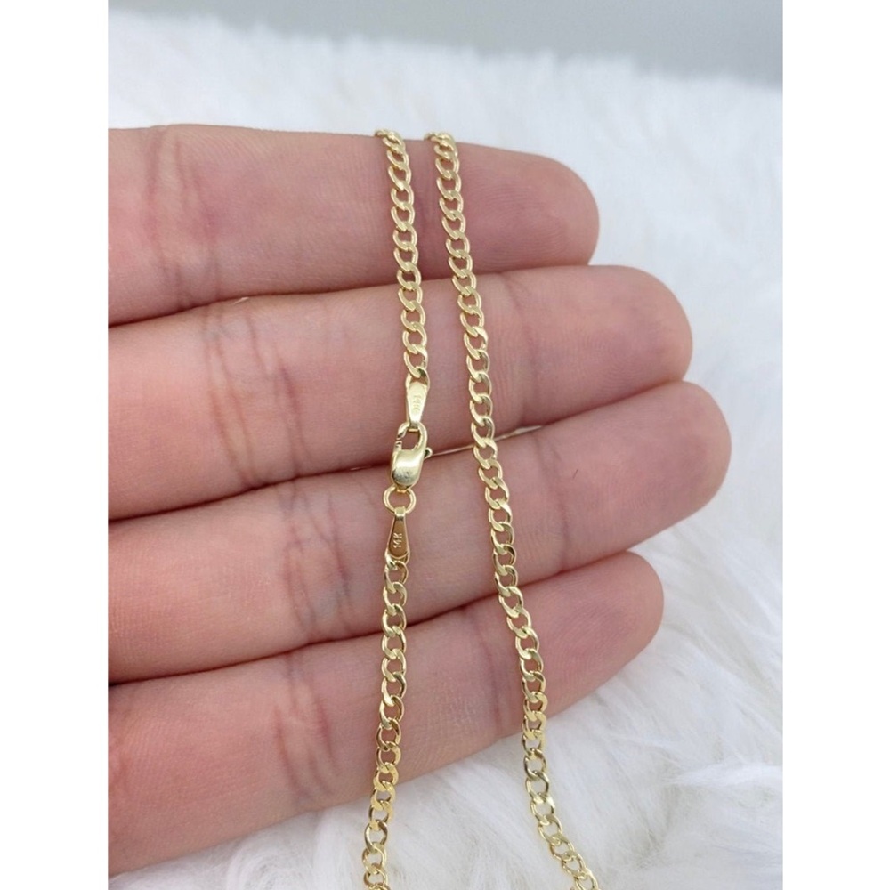 Solid 14K Gold Cuban Curb Chain